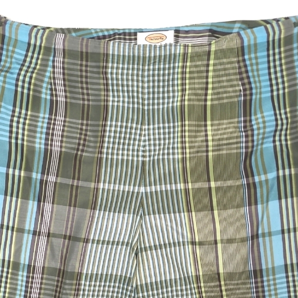 Talbots Plaid Design Chinos Crop Wide Leg Pull On Silk High Waist Rise Checkered - Picture 8 of 17